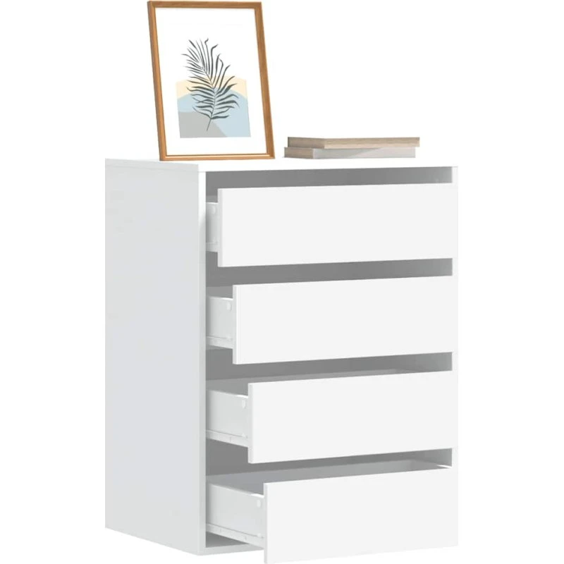 vidaXL hjørnekommode 60x41x76 cm konstrueret træ - hvid