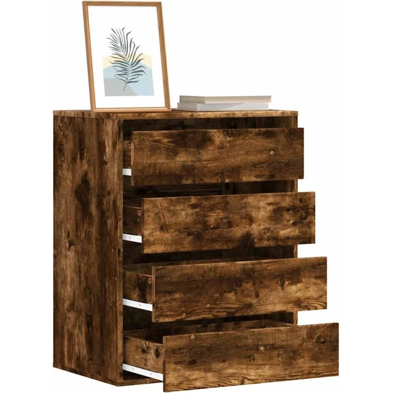 vidaXL hjørnekommode 60x41x76 cm konstrueret træ antikt træ