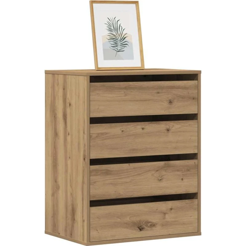 vidaXL hjørnekommode 60x41x76 cm i egetræsfarve