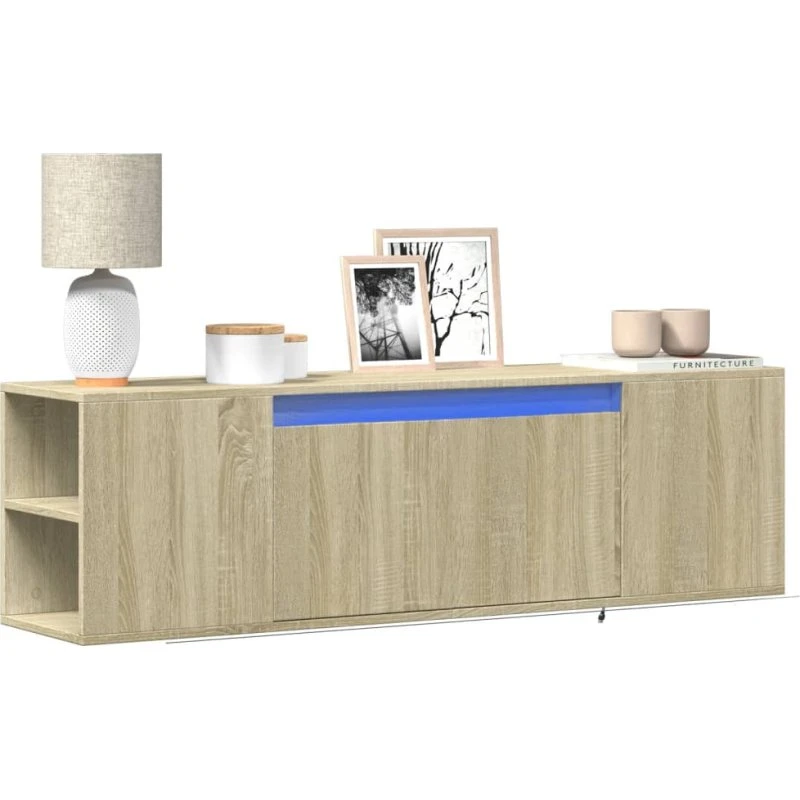 vidaXL væghængt TV-bord 135x31x39,5 cm Sonoma-eg