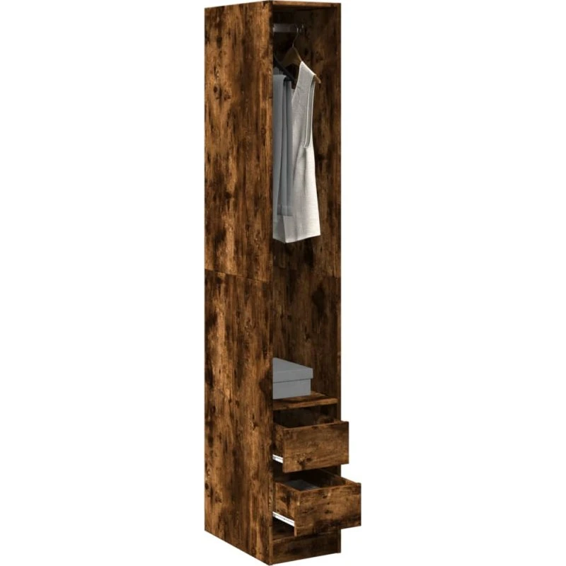 vidaXL klædeskab 30x50x200 cm konstrueret træ, røget egetræsfarve
