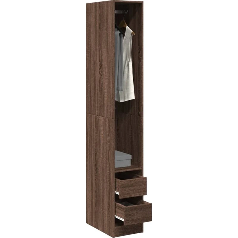 vidaXL klædeskab 30x50x200 cm konstrueret træ brun egetræsfarve