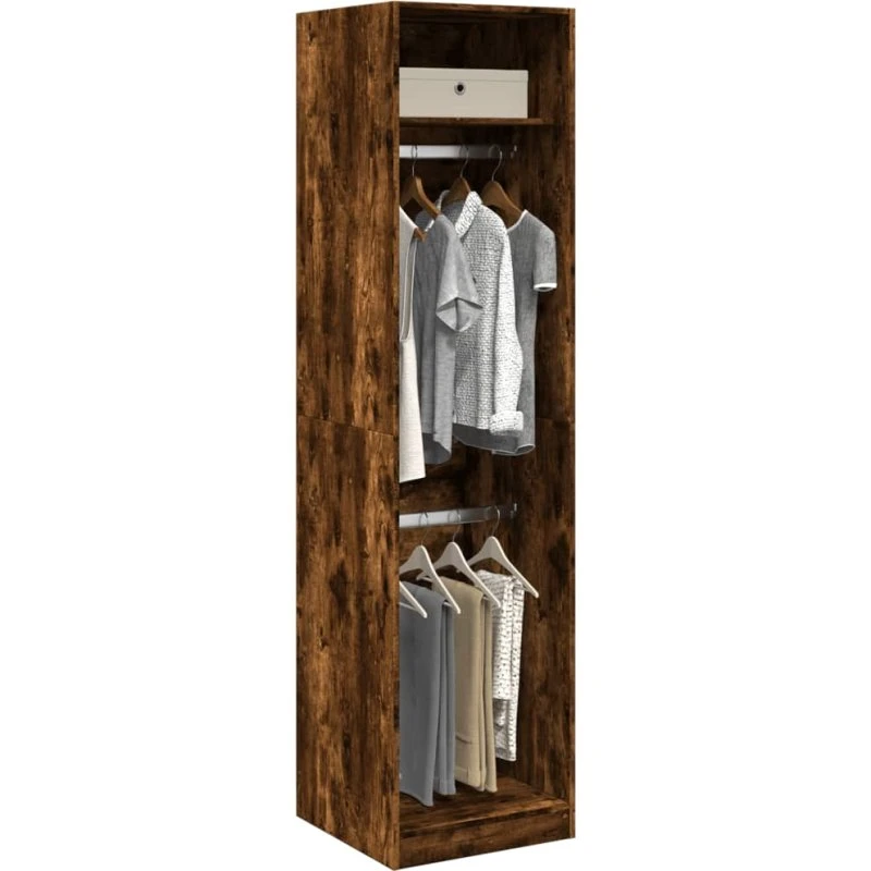 vidaXL klædeskab 50x50x200 cm i konstrueret træ, røget egetræsfarve