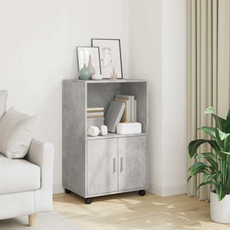 vidaXL rullebord 55x40x91 cm konstrueret træ – betongrå