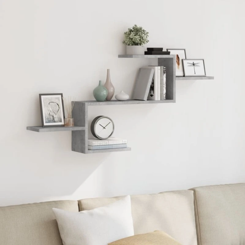 vidaXL væghylde 104x15x49 cm konstrueret træ – betongrå