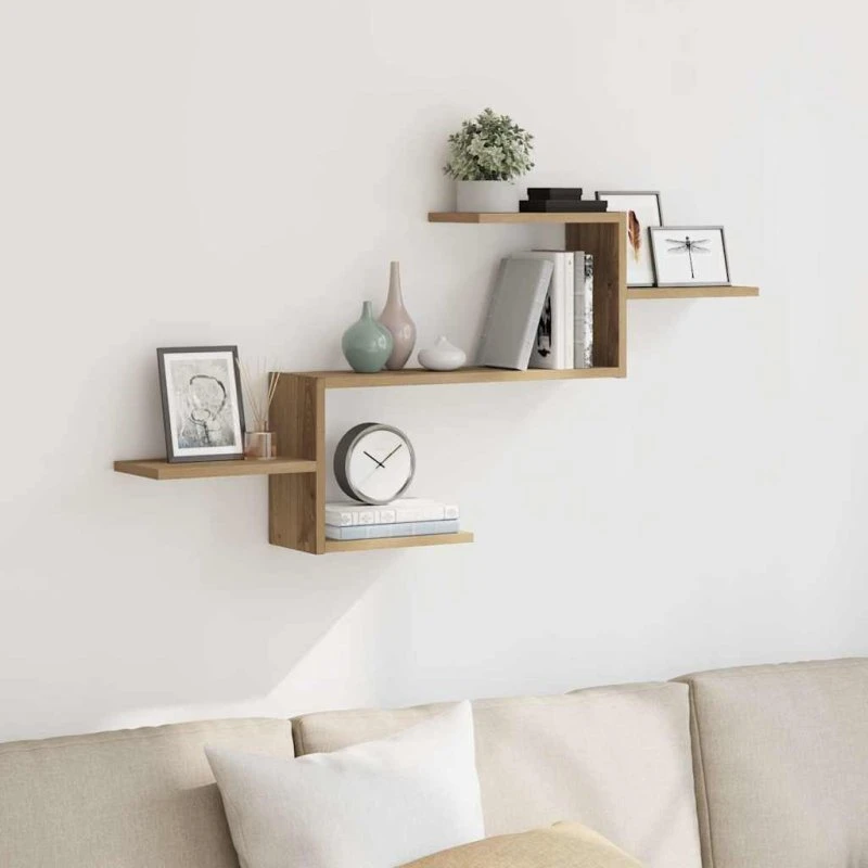vidaXL væghylde 104x15x49 cm konstrueret træ – egetræsfarve