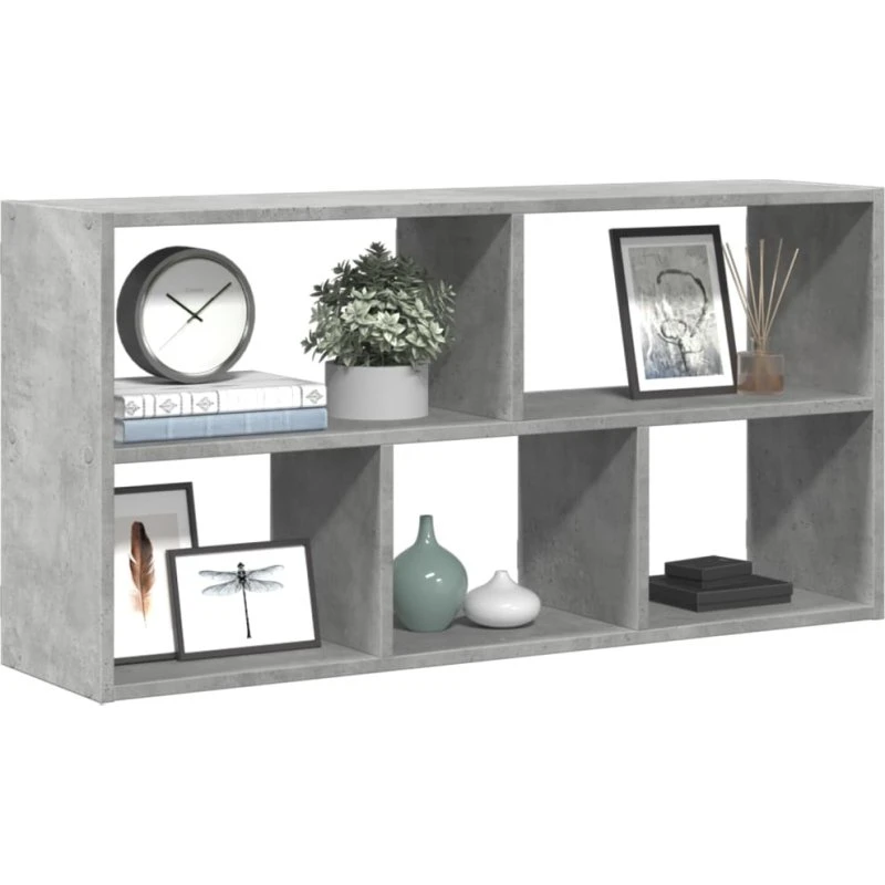 vidaXL væghylde 100x25x50 cm konstrueret træ, betongrå