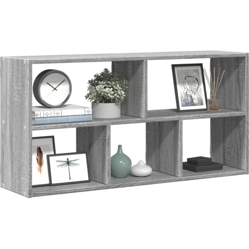 vidaXL væghylde 100x25x50 cm konstrueret træ, grå Sonoma-eg