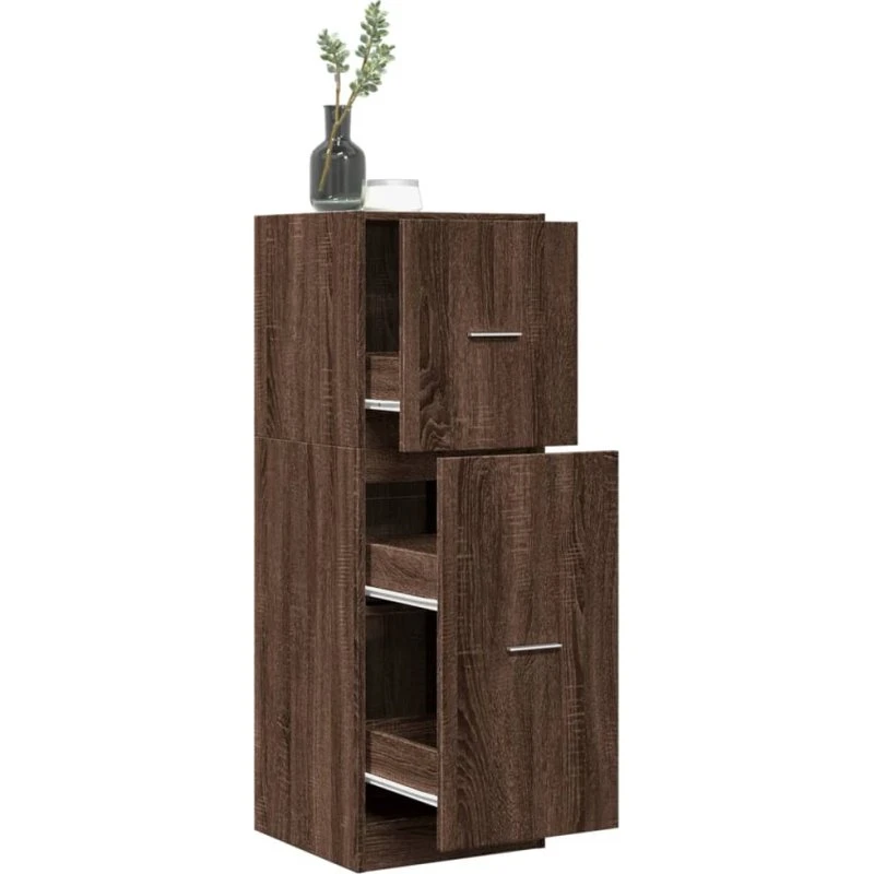 vidaXL udtræksskab 40x41x118 cm konstrueret træ brun egetræ