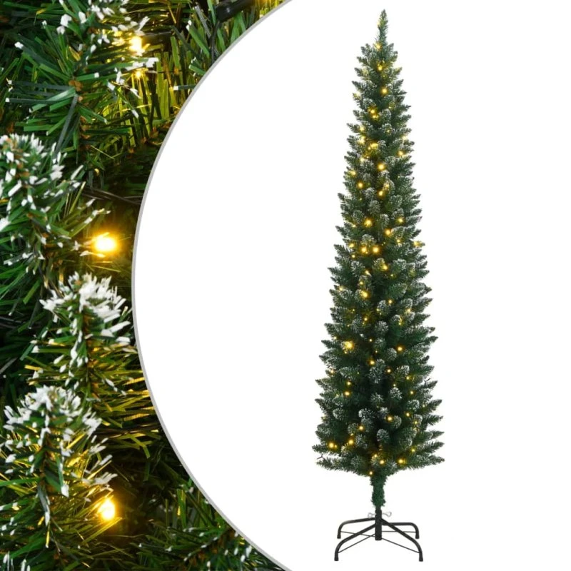 vidaXL kunstigt smalt juletræ 120 cm med 150 LED