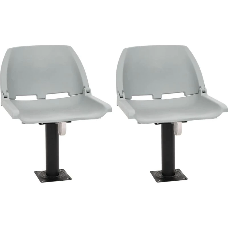 vidaXL foldbart bådsædesæt 4 dele 48x51x41 cm grå (uden pude)