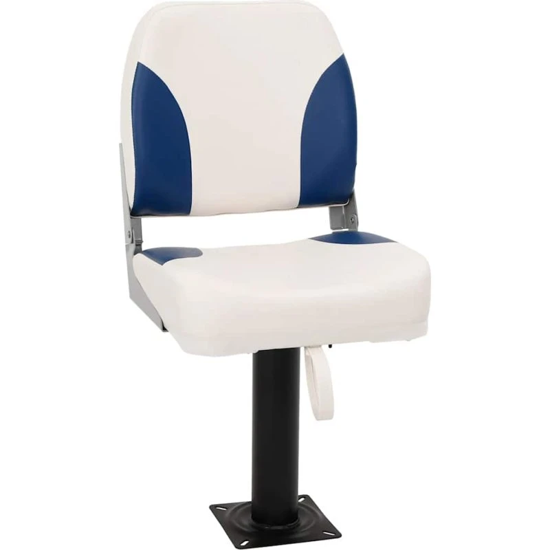 vidaXL foldbart bådsæde 1 sæt blå/hvid 41x36x48 cm