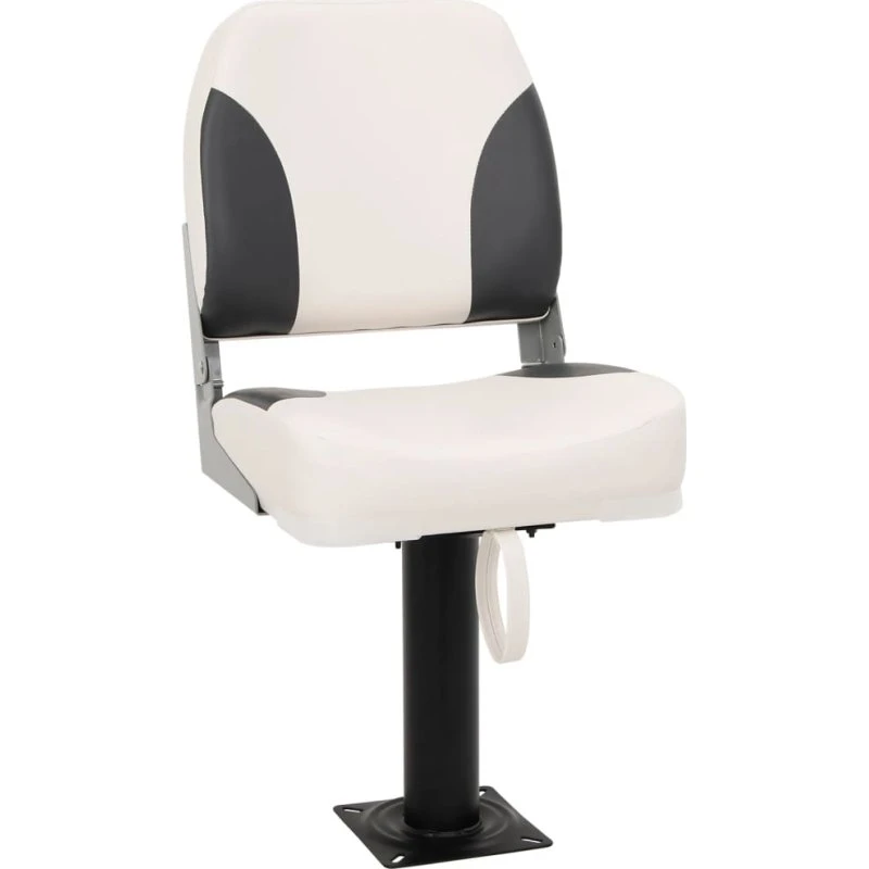 vidaXL foldbart bådsæde 1 sæt lavt ryglæn med fastgørelsesrem, sort