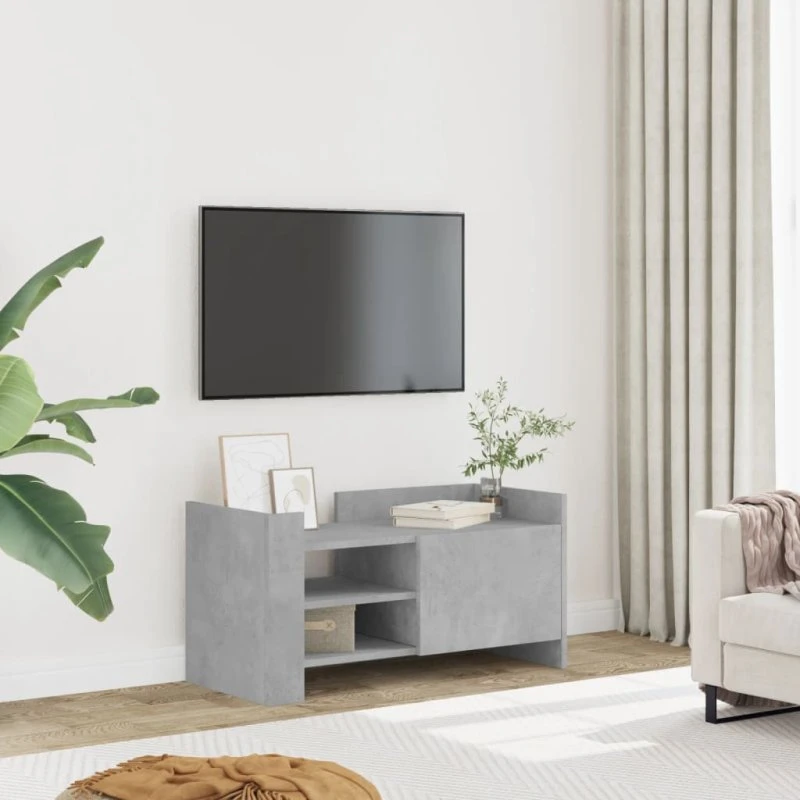 vidaXL TV-bord 80x35x40 cm konstrueret træ betongrå