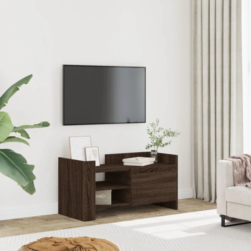 vidaXL TV-bord 80x35x40 cm konstrueret træ - brun egetræs
