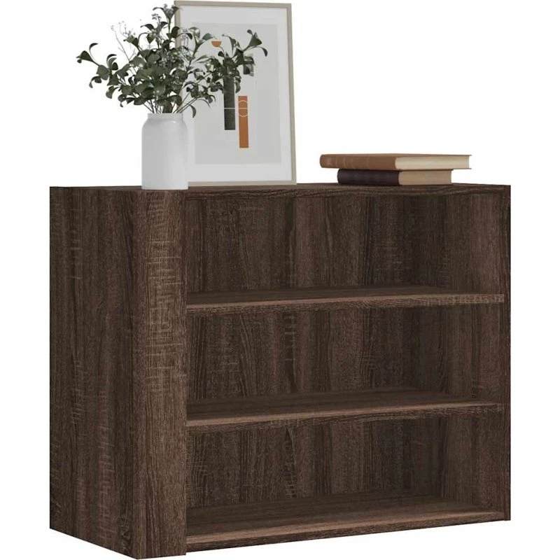 vidaXL vægskab 75x35x60 cm konstrueret træ - brun egetræsfarve