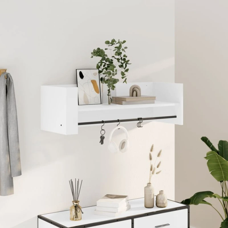 vidaXL væghylde 100x35x30,5 cm konstrueret træ - hvid