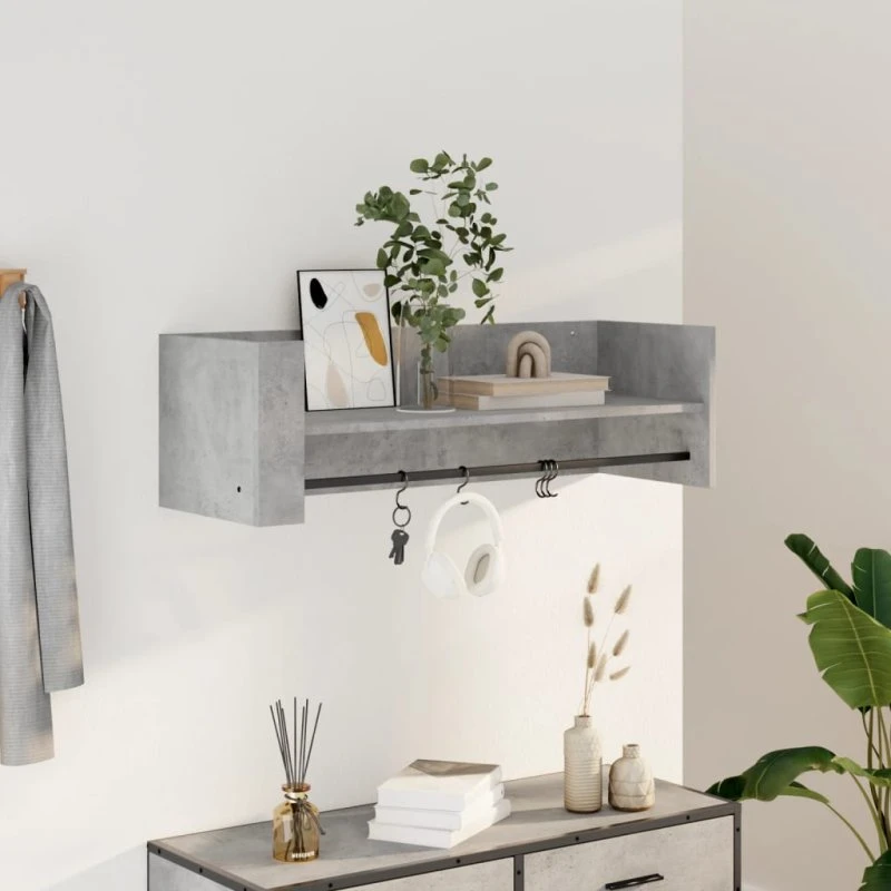 vidaXL væghylde 100x35x30,5 cm konstrueret træ — betongrå