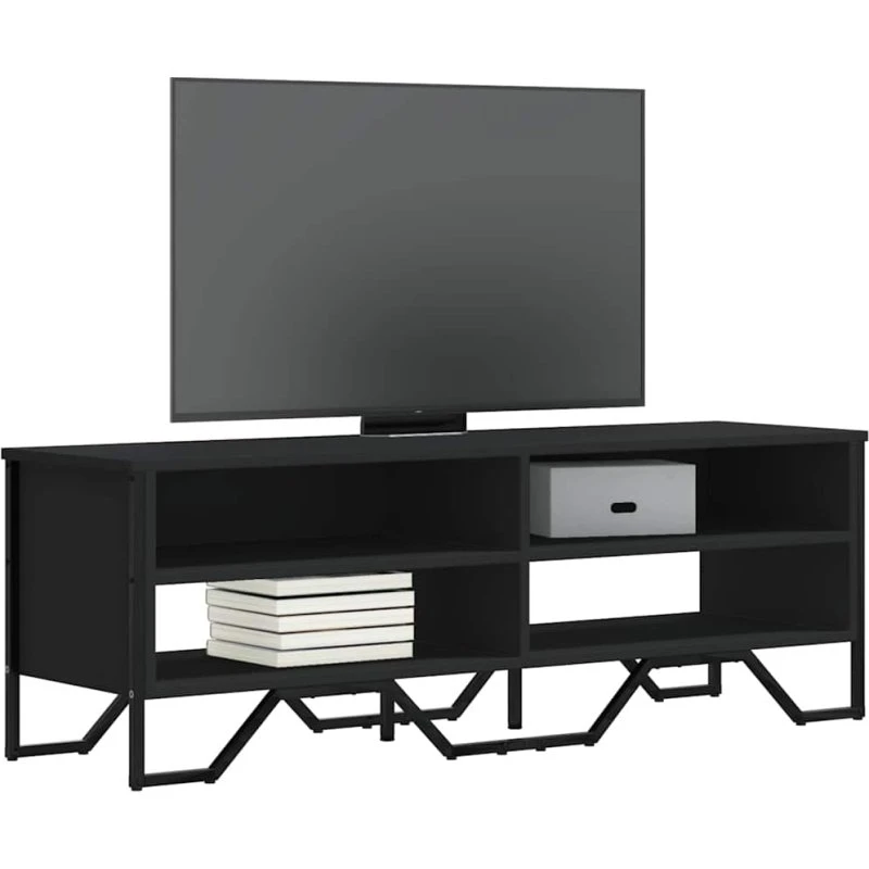 vidaXL TV-bord 122x34x41 cm konstrueret træ, sort
