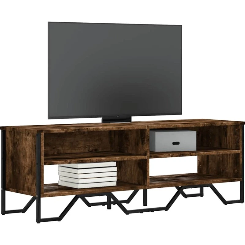 vidaXL TV-bord 122x34x41 cm konstrueret træ, røget eg