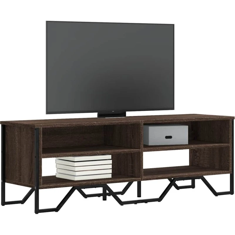 vidaXL TV-bord 122x34x41 cm konstrueret træ, brun eg