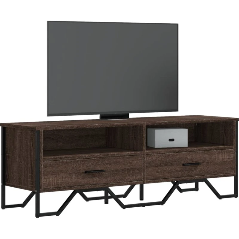 vidaXL TV-bord 122x34x41 cm konstrueret træ - brun egetræsfarve