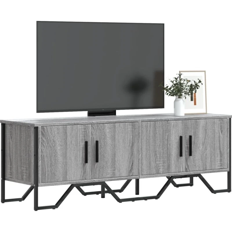 vidaXL TV-bord 122x34x41 cm konstrueret træ, grå Sonoma-eg