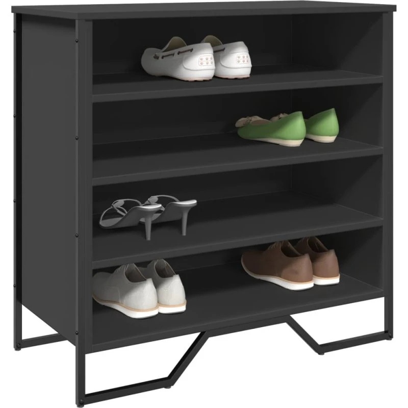 vidaXL skoreol 80x38x78 cm konstrueret træ, sort