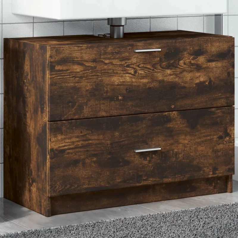 vidaXL underskab til håndvask 78x37x59 cm, røget eg
