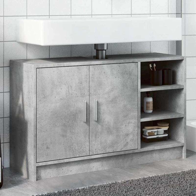 vidaXL underskab til håndvask 90x29x55 cm betongrå