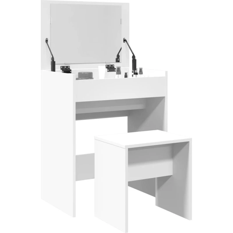 vidaXL kosmetikbord med skammel 60x40x113,5 cm, hvid