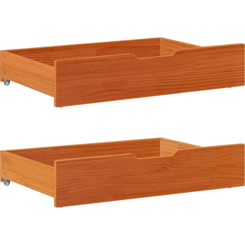 vidaXL sengeskuffer i massivt fyrretræ 85x55x17 cm med hjul
