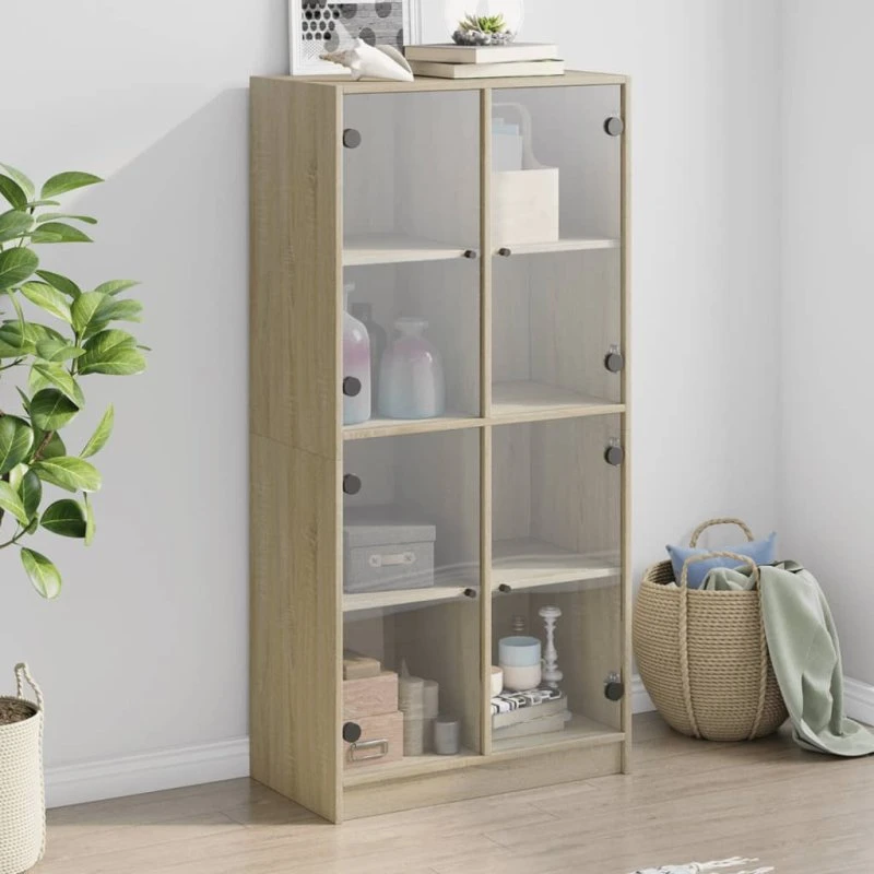 vidaXL skab med låger 68x37x142 cm - Sonoma-eg