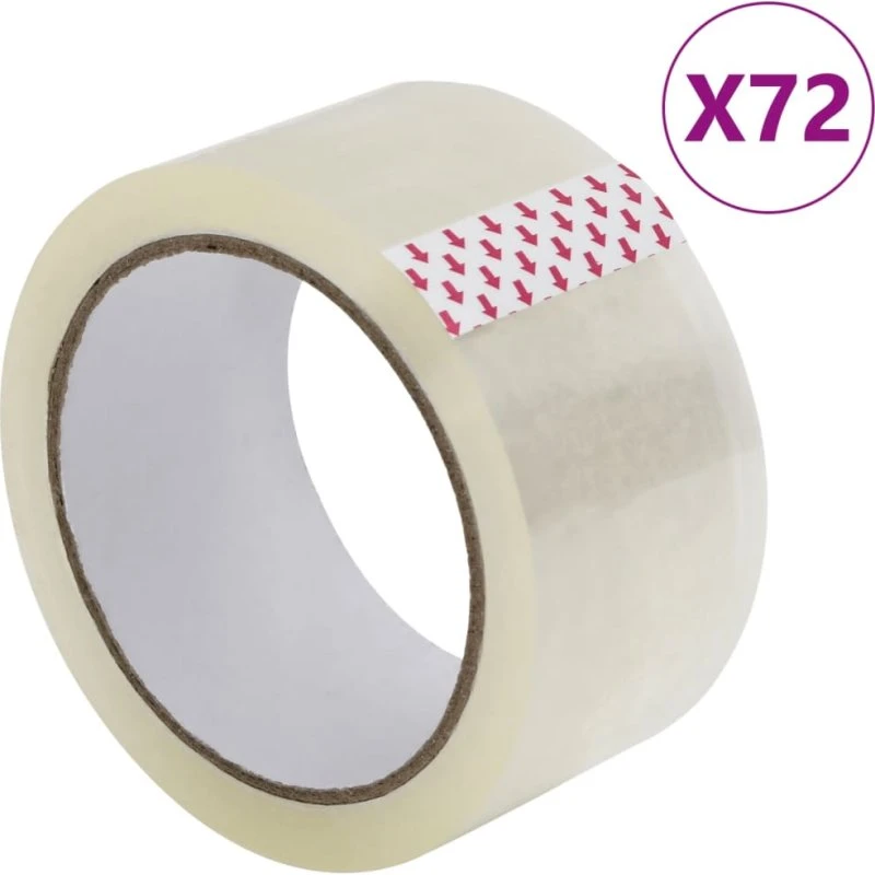 vidaXL pakketape 72 stk 48 mm x 66 m transparent (36 µm)
