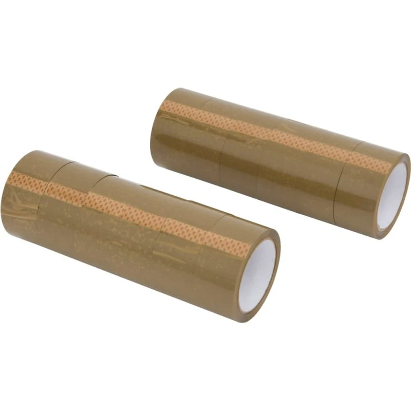 vidaXL pakketape 12 stk 48 mm x 66 m, brun