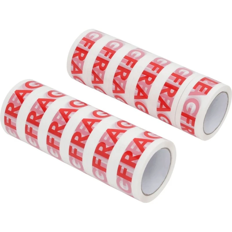 vidaXL pakketape 12 stk. 48 mm x 66 m FRAGILE hvid