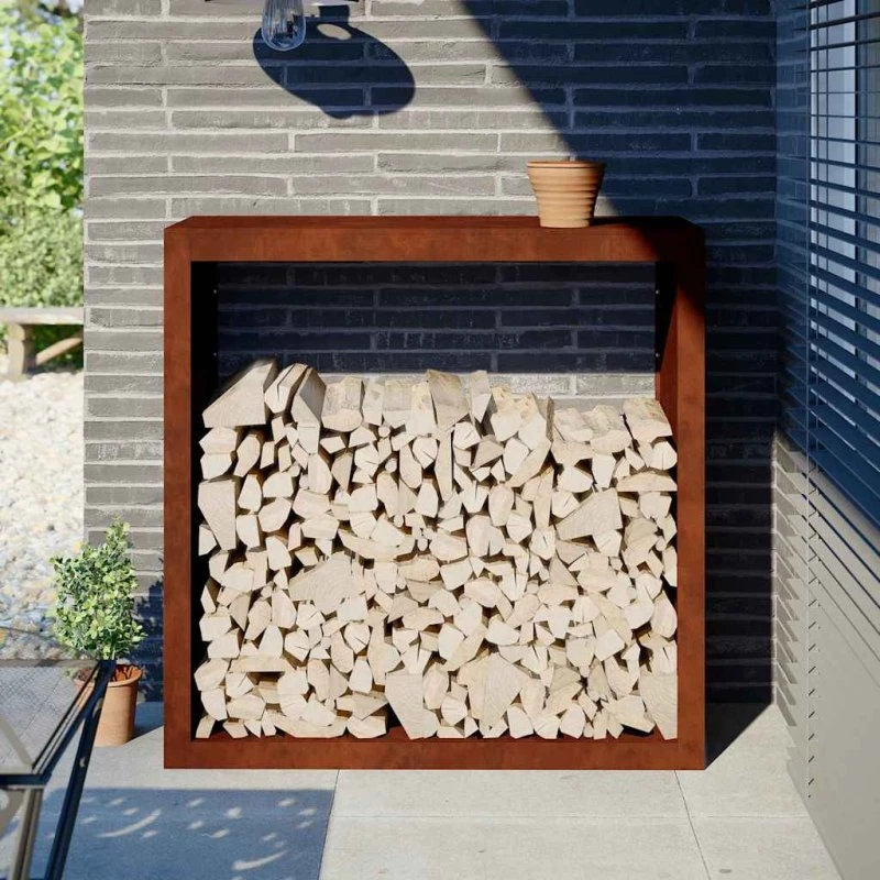 vidaXL Brændereol 100x40x100 cm i vejrbestandigt stål