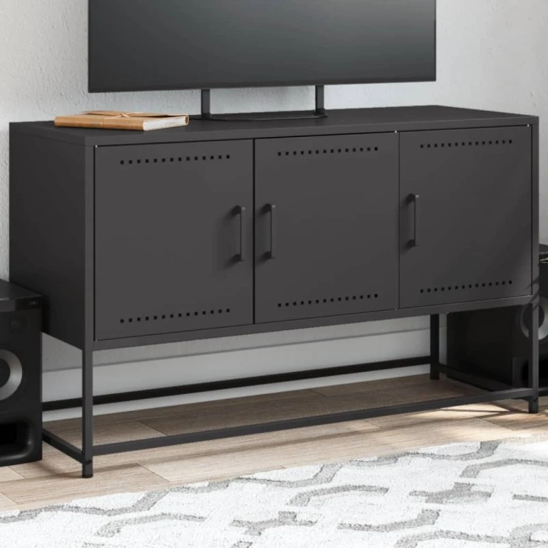 vidaXL tv-bord 100,5x39x60,5 cm stål sort