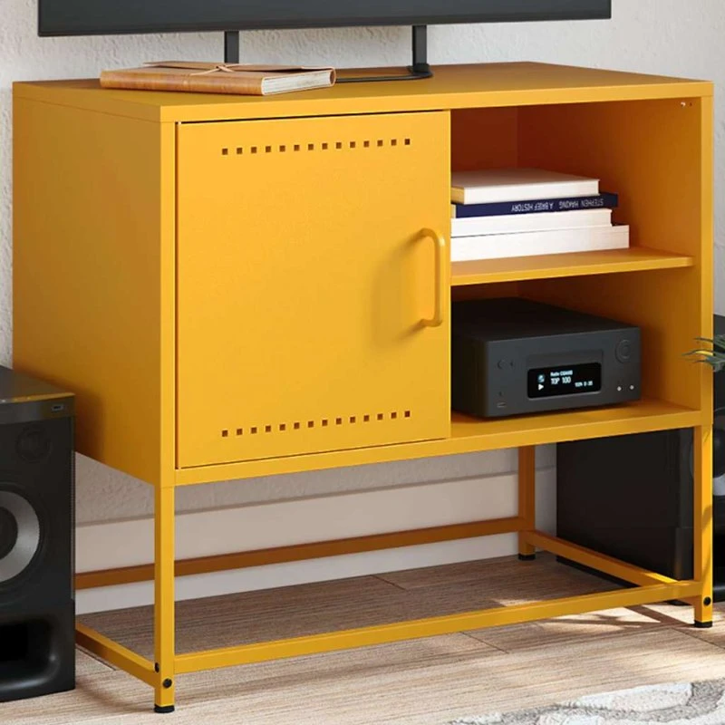 vidaXL TV-bord 68x39x60,5 cm stål — sennepsgul