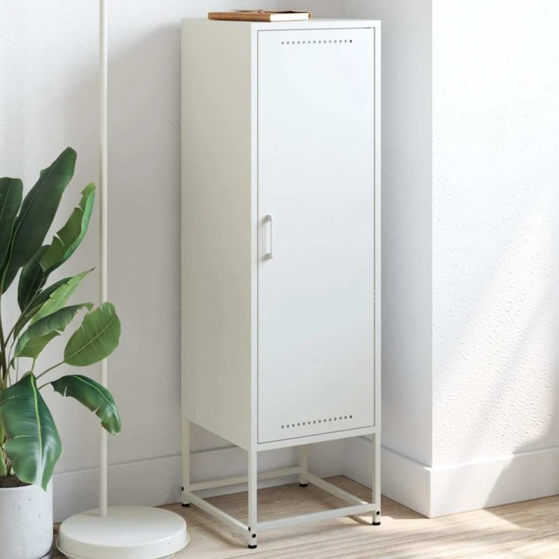 vidaXL skab 36x39x123 cm, hvidt stål