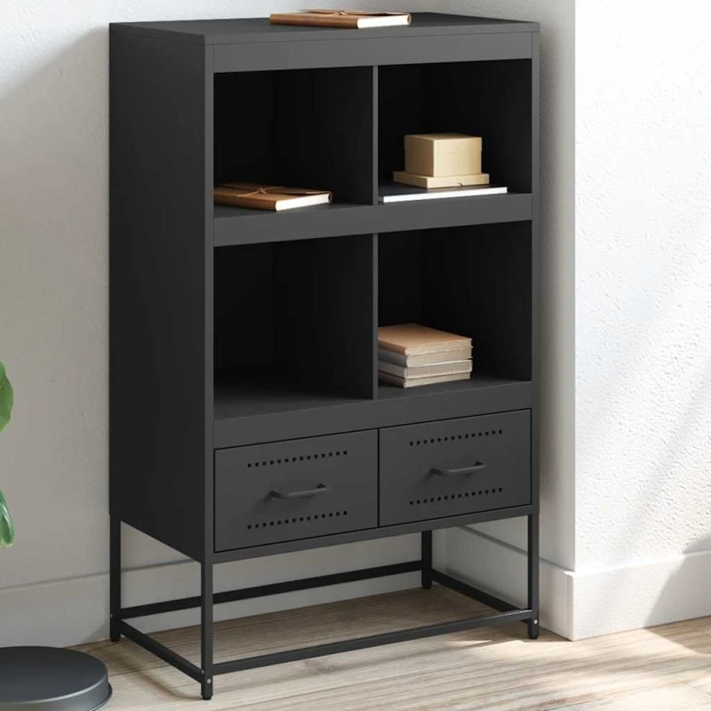 vidaXL skab i stål 68x39x111,5 cm - sort