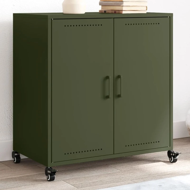 vidaXL stålskab 68x39x72 cm olivengrøn