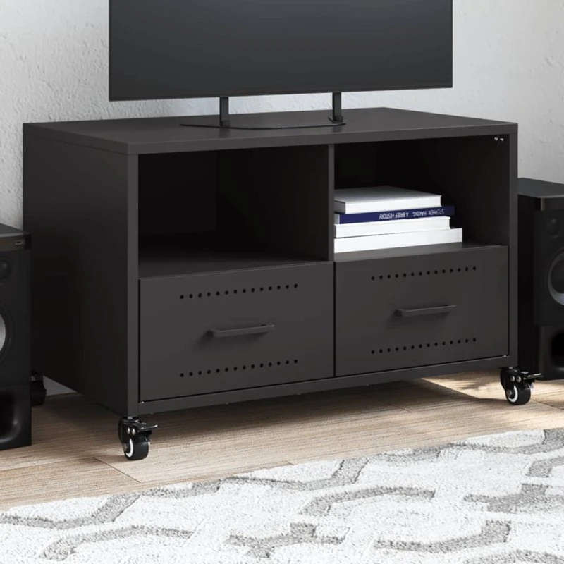 vidaXL tv-bord 68x39x43,5 cm stål sort