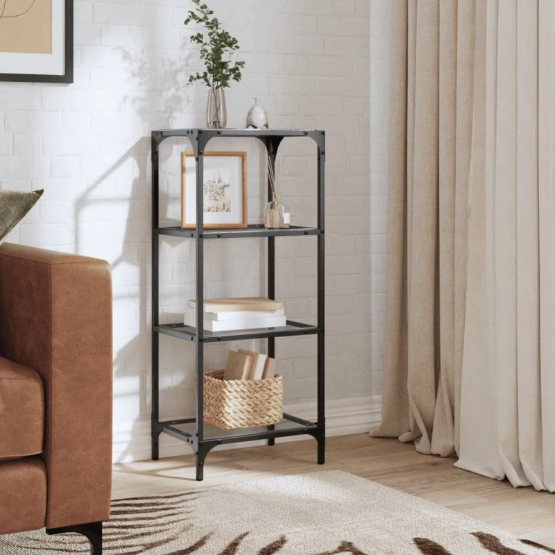 vidaXL opbevaringsreol med glastop, rustfrit stål 40×30×95 cm