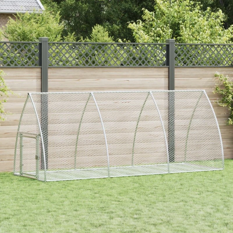 vidaXL kaninbur 300x105x120 cm galvaniseret stål sølv