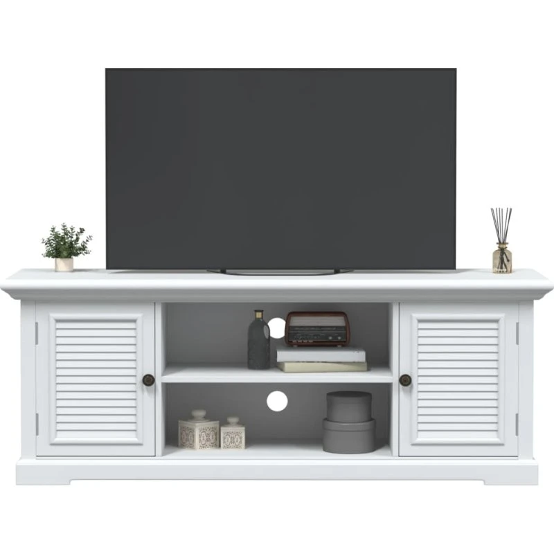vidaXL TV-bord 110x30x41 cm hvid konstrueret træ