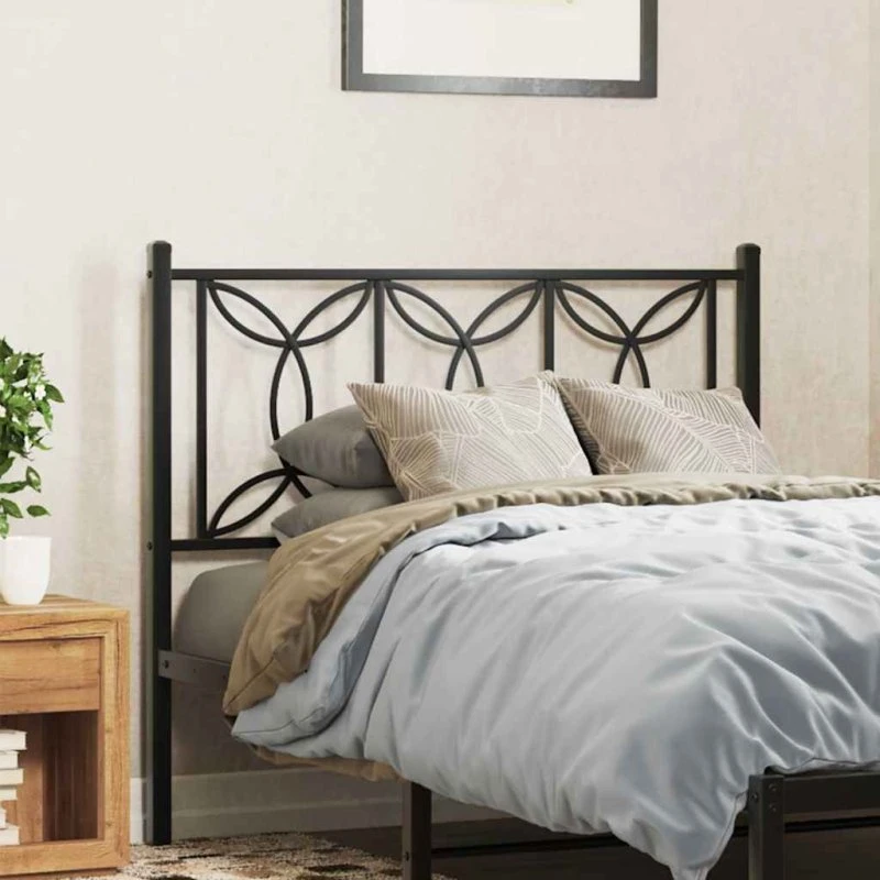 vidaXL sengegavl metal 107 cm - sort
