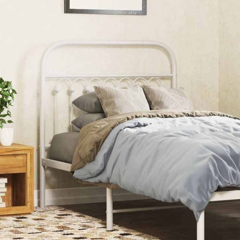 vidaXL udskiftningsgavl 90 cm metal hvid