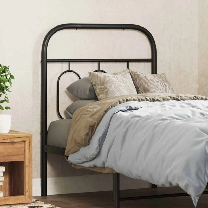 vidaXL sengegavl i metal 75 cm - sort