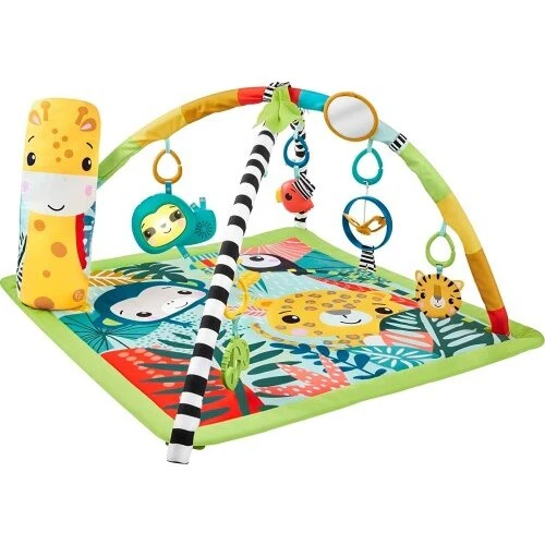 Fisher-Price 3-i-1 Rainforest Babygym med 6 legetøj
